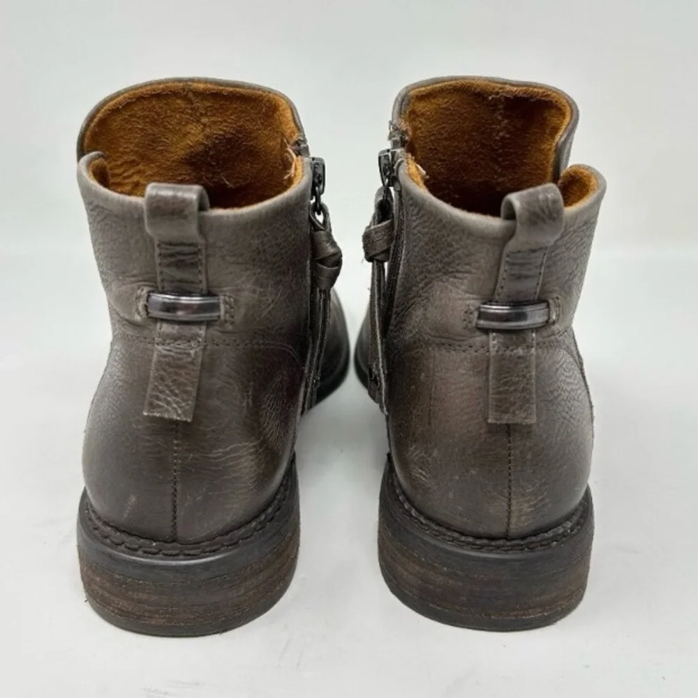 Franco Darto Hyla distressed Grey Leather Ankle Boots size 8.5